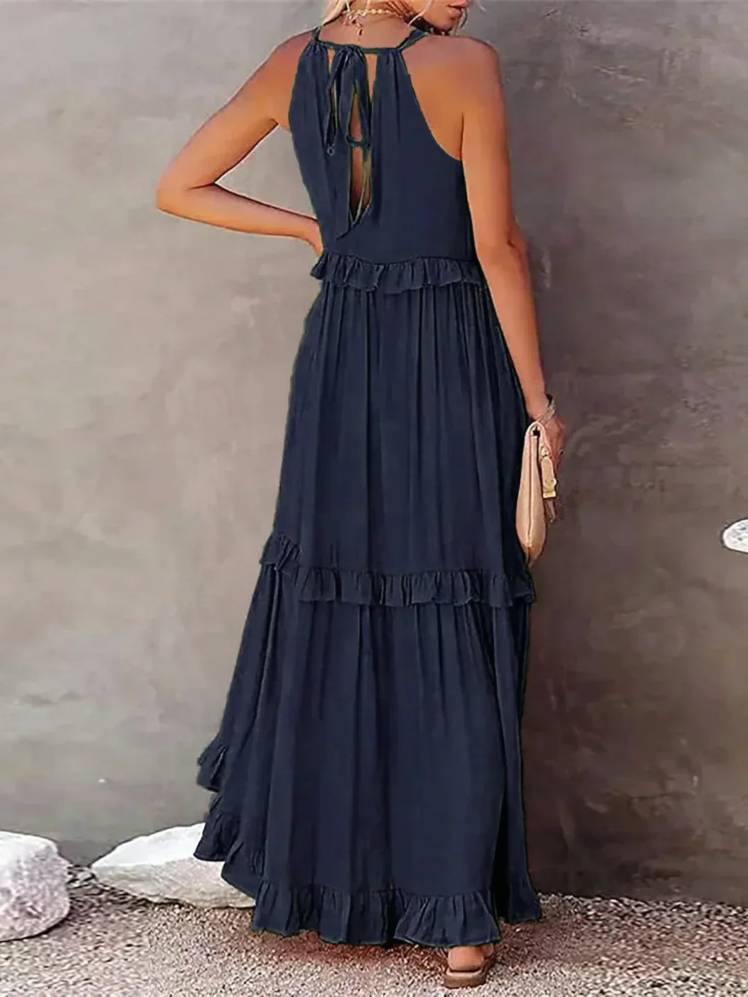 Santorini Ruffle Maxi Dress