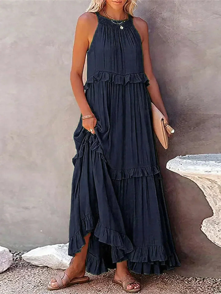 Santorini Ruffle Maxi Dress