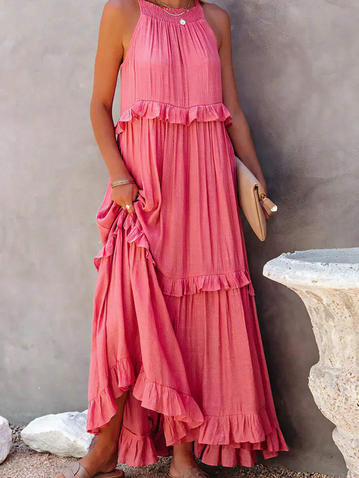 Santorini Ruffle Maxi Dress