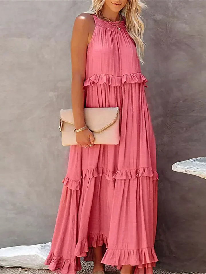 Santorini Ruffle Maxi Dress