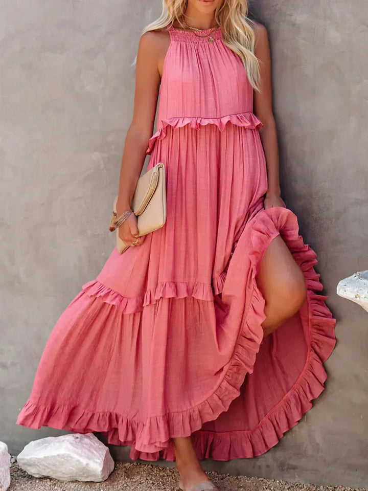 Santorini Ruffle Maxi Dress