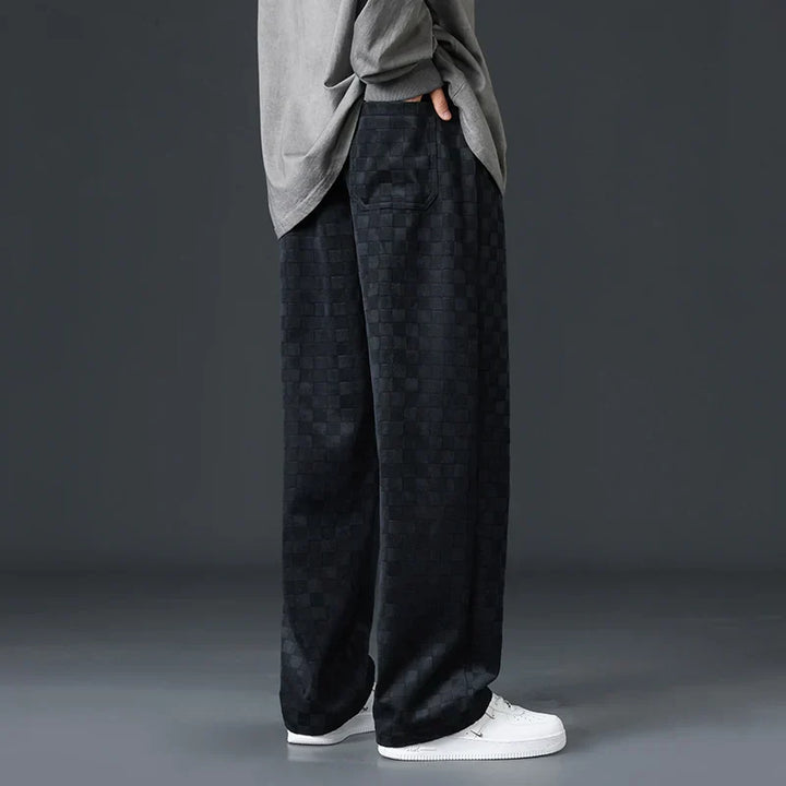 Checkered Corduroy Sweatpants