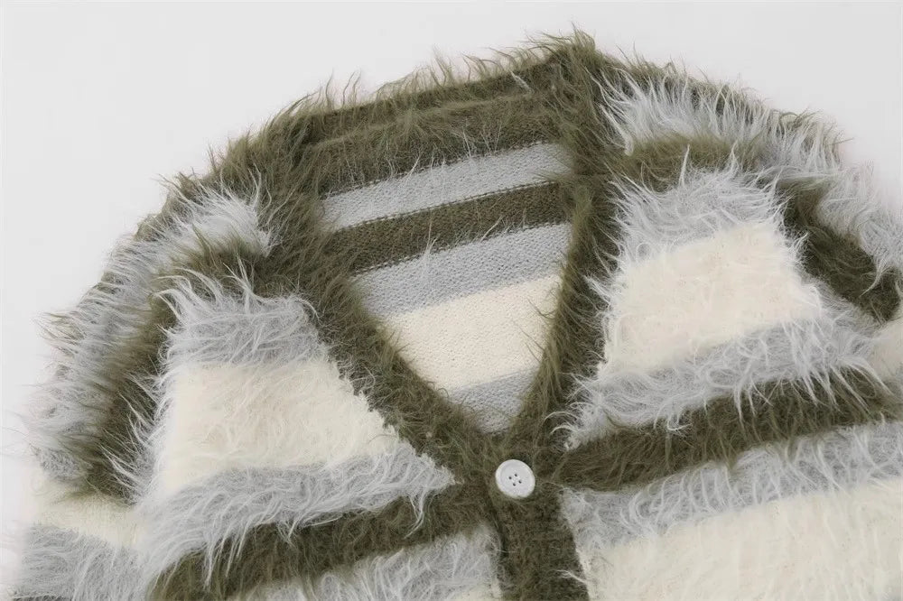 Merino Wool Striped Cardigan