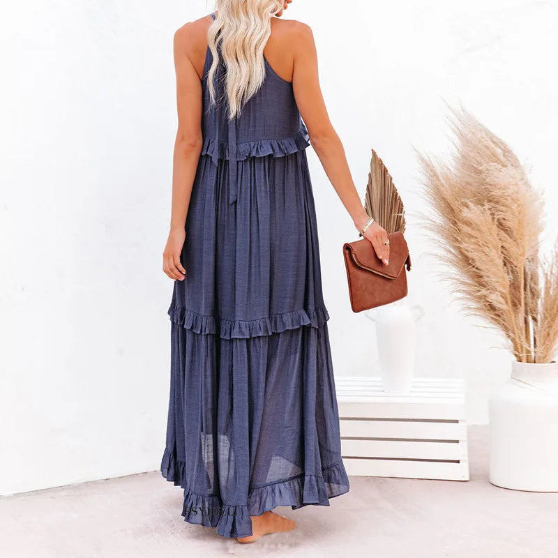 Santorini Ruffle Maxi Dress