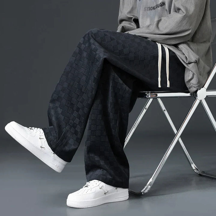 Checkered Corduroy Sweatpants