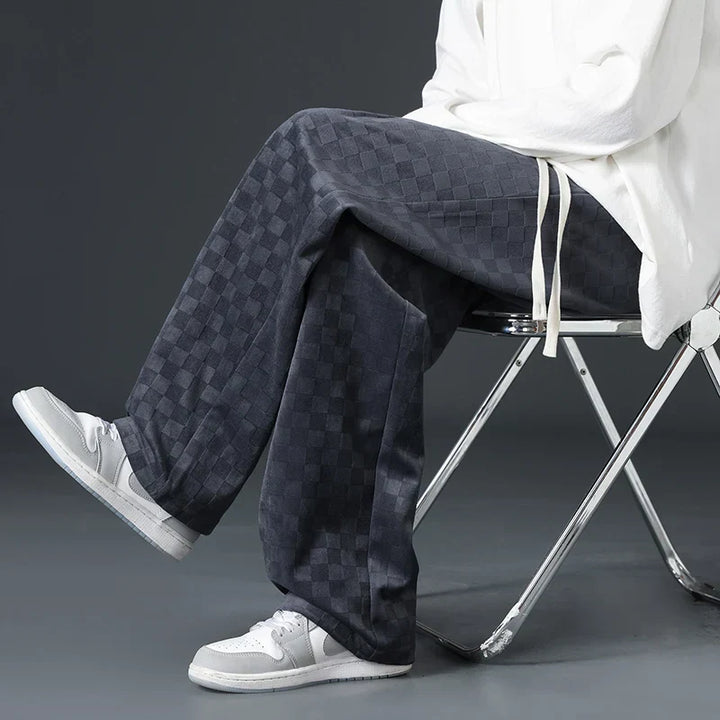 Checkered Corduroy Sweatpants