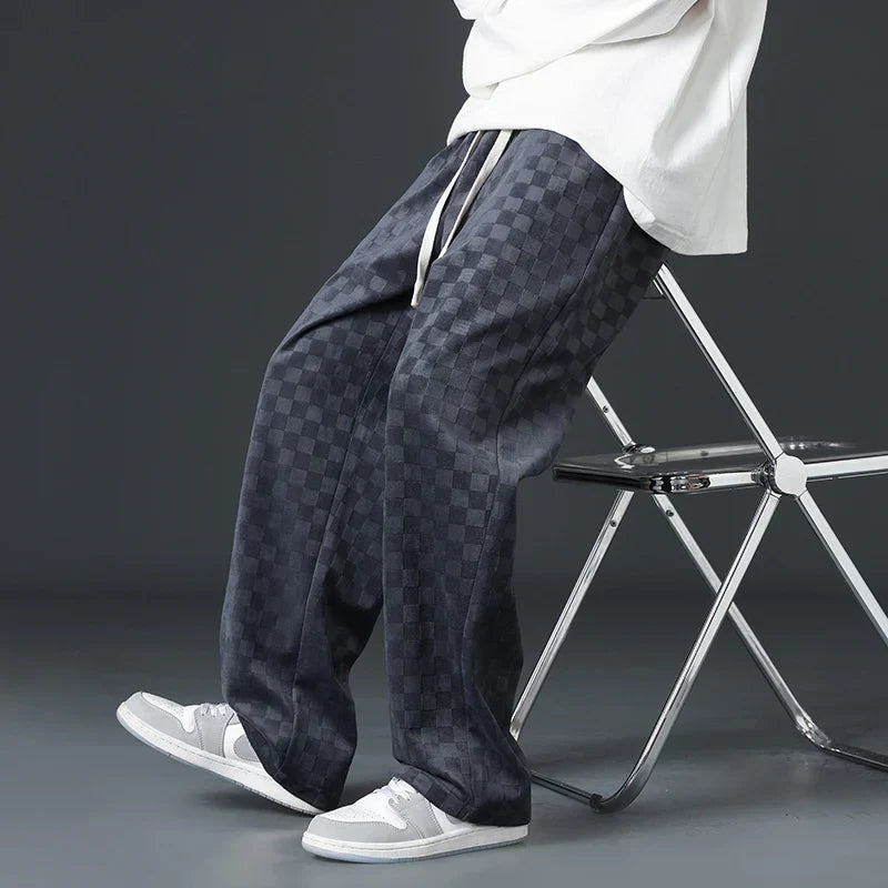 Checkered Corduroy Sweatpants