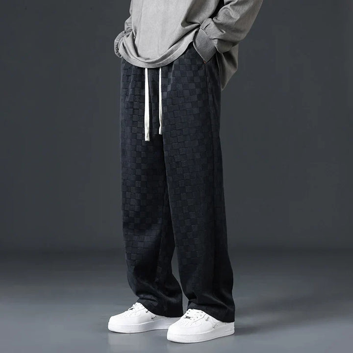 Checkered Corduroy Sweatpants