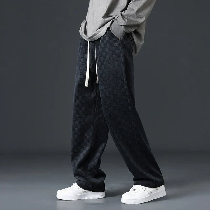 Checkered Corduroy Sweatpants