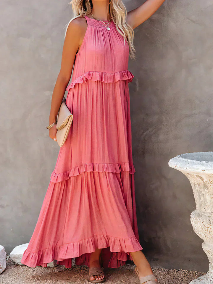 Santorini Ruffle Maxi Dress