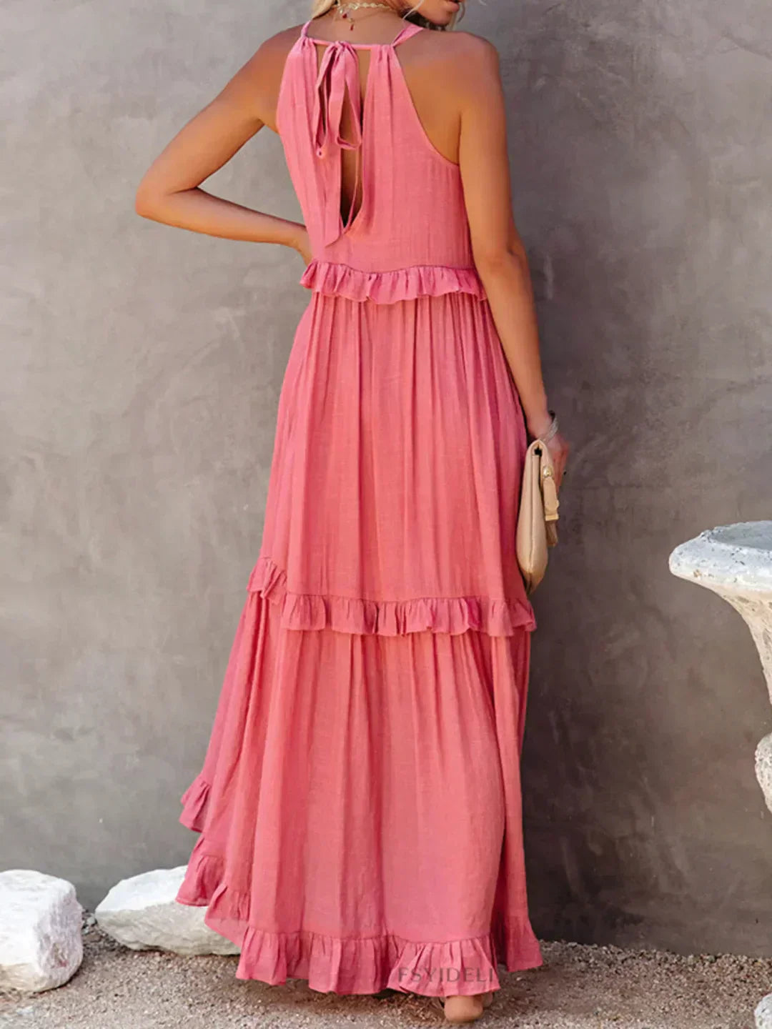 Santorini Ruffle Maxi Dress