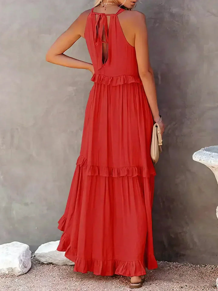 Santorini Ruffle Maxi Dress