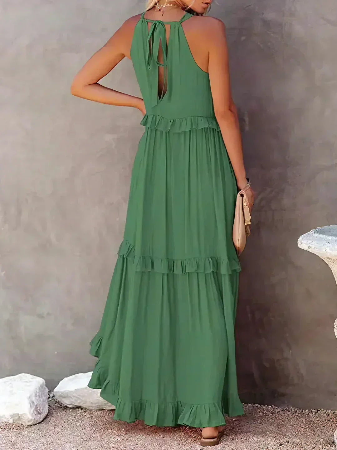 Santorini Ruffle Maxi Dress