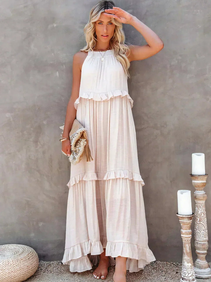 Santorini Ruffle Maxi Dress