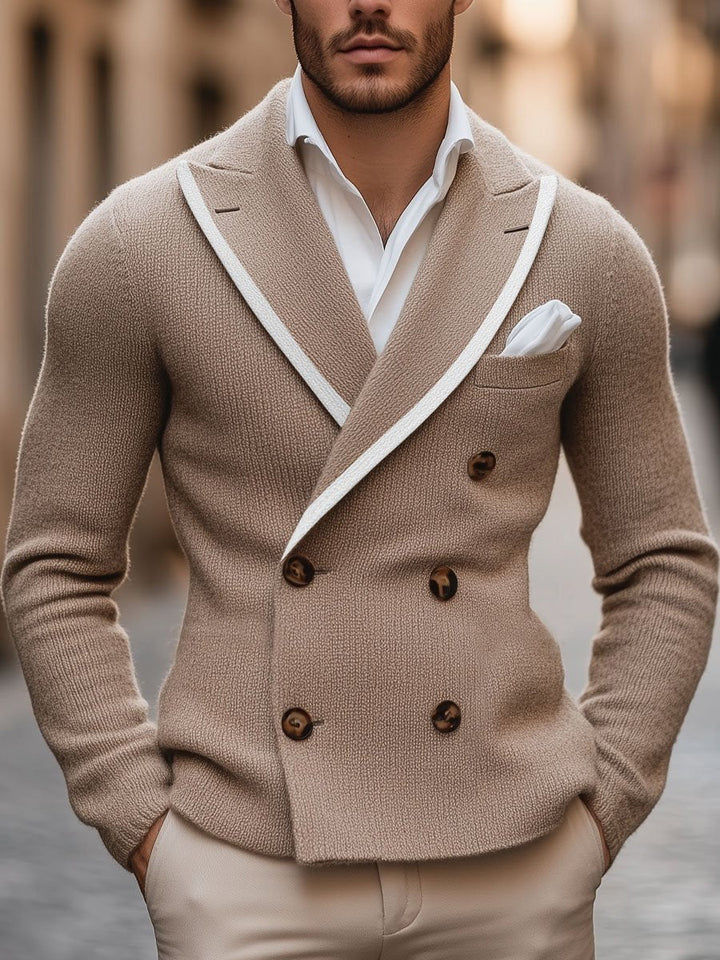 Toscana Double-Breasted Knit Blazer