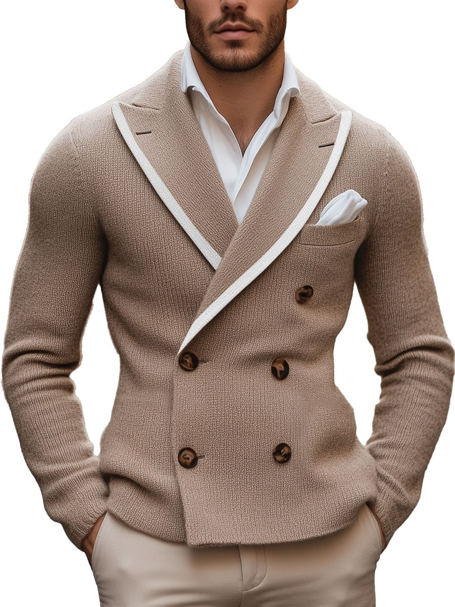 Toscana Double-Breasted Knit Blazer