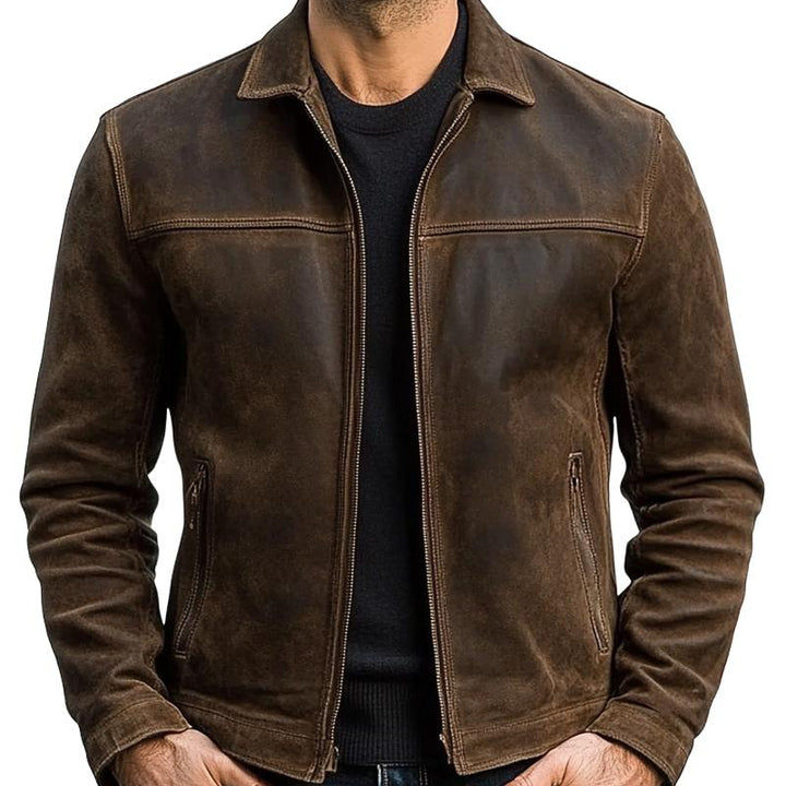 Men's Zipper Leather Jacket